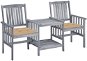 Zahradní židle s čajovým stolkem a poduškami masivní akácie, 3061320 - Zahradní židle