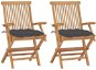 Zahradní židle s antracitovými poduškami 2 ks masivní teak, 3062502 - Záhradná stolička