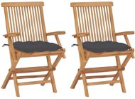 Zahradní židle s antracitovými poduškami 2 ks masivní teak, 3062502 - Záhradná stolička