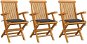 SHUMEE Židle zahradní, teak, podušky - 3ks v balení 3062514 - Zahradní židle