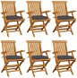 Zahradní židle SHUMEE Židle zahradní, teak, podušky - 6ks v balení 3062556 - Zahradní židle
