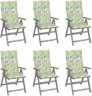 Zahradní polohovací židle 6 ks s poduškami masivní akácie, 3065329 - Záhradná stolička