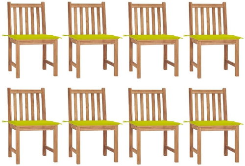 Zahradní židle s poduškami 8 ks masivní teak, 3073153 - Zahradní židle - Main image