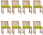 Zahradní židle s poduškami 8 ks masivní teak, 3073168 - Zahradní židle