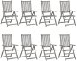 Zahradní polohovací židle 8 ks šedé masivní akáciové dřevo, 3075140 - Zahradní židle