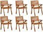 Zahradní židle 6 ks masivní akáciové dřevo, 3075173 - Zahradní židle