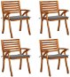 Zahradní židle s poduškami 4 ks masivní akáciové dřevo, 3075175 - Záhradná stolička