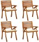 Zahradní židle s poduškami 4 ks masivní akáciové dřevo, 3075176 - Zahradní židle