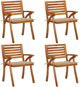 Zahradní židle s poduškami 4 ks masivní akáciové dřevo, 3075177 - Zahradní židle