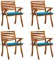 Zahradní židle s poduškami 4 ks masivní akáciové dřevo, 3075178 - Zahradní židle