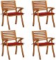 Zahradní židle s poduškami 4 ks masivní akáciové dřevo, 3075180 - Zahradní židle