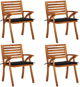 Zahradní židle s poduškami 4 ks masivní akáciové dřevo, 3075181 - Zahradní židle