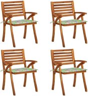 Zahradní židle s poduškami 4 ks masivní akáciové dřevo, 3075186 - Zahradní židle