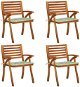 Zahradní židle s poduškami 4 ks masivní akáciové dřevo, 3075186 - Zahradní židle