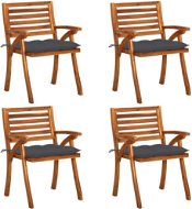 Zahradní židle s poduškami 4 ks masivní akáciové dřevo, 3075189 - Zahradní židle