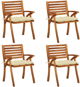 Zahradní židle s poduškami 4 ks masivní akáciové dřevo, 3075191 - Zahradní židle