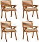 Zahradní židle s poduškami 4 ks masivní akáciové dřevo, 3075192 - Zahradní židle