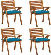 Zahradní židle s poduškami 4 ks masivní akáciové dřevo, 3075193 - Zahradní židle