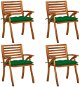 Zahradní židle s poduškami 4 ks masivní akáciové dřevo, 3075194 - Zahradní židle