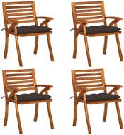 Zahradní židle s poduškami 4 ks masivní akáciové dřevo, 3075197 - Záhradná stolička