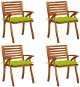 Zahradní židle s poduškami 4 ks masivní akáciové dřevo, 3075200 - Zahradní židle