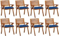 Zahradní židle s poduškami 8 ks masivní akáciové dřevo, 3075226 - Zahradní židle