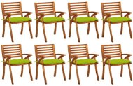 Zahradní židle s poduškami 8 ks masivní akáciové dřevo, 3075227 - Zahradní židle