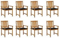 Zahradní židle s poduškami 8 ks masivní akáciové dřevo, 3078173 - Záhradná stolička