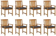 Zahradní židle s poduškami 8 ks masivní akáciové dřevo, 3078193 - Zahradní židle