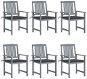 Zahradní židle s poduškami 6 ks masivní akáciové dřevo, 3078207 - Zahradní židle