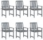 Zahradní židle s poduškami 6 ks masivní akáciové dřevo, 3078208 - Zahradní židle