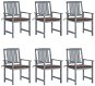 Zahradní židle s poduškami 6 ks masivní akáciové dřevo, 3078215 - Zahradní židle