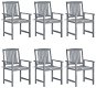Zahradní židle s poduškami 6 ks masivní akáciové dřevo šedé, 3078221 - Zahradní židle