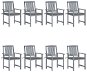 Zahradní židle s poduškami 8 ks masivní akáciové dřevo šedé, 3078223 - Záhradná stolička