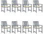 Zahradní židle s poduškami 8 ks masivní akáciové dřevo šedé, 3078224 - Záhradná stolička