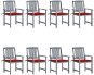Zahradní židle s poduškami 8 ks masivní akáciové dřevo šedé, 3078228 - Zahradní židle