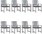 Zahradní židle s poduškami 8 ks masivní akáciové dřevo šedé, 3078230 - Záhradná stolička