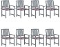 Zahradní židle s poduškami 8 ks masivní akáciové dřevo šedé, 3078235 - Záhradná stolička