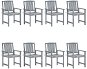 Zahradní židle s poduškami 8 ks masivní akáciové dřevo šedé, 3078236 - Zahradní židle