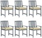 Zahradní židle s poduškami 6 ks masivní akáciové dřevo, 3078239 - Zahradní židle