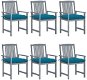 Zahradní židle s poduškami 6 ks masivní akáciové dřevo šedé, 3078241 - Zahradní židle