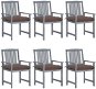 Zahradní židle s poduškami 6 ks masivní akáciové dřevo šedé, 3078245 - Záhradná stolička
