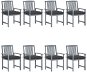 Zahradní židle s poduškami 8 ks masivní akáciové dřevo šedé, 3078249 - Záhradná stolička