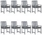 Zahradní židle s poduškami 8 ks masivní akáciové dřevo šedé, 3078250 - Záhradná stolička