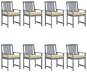 Zahradní židle s poduškami 8 ks masivní akáciové dřevo šedé, 3078251 - Zahradní židle
