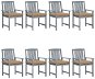 Zahradní židle s poduškami 8 ks masivní akáciové dřevo šedé, 3078252 - Záhradná stolička