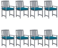 Zahradní židle s poduškami 8 ks masivní akáciové dřevo šedé, 3078253 - Záhradná stolička