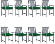 Zahradní židle s poduškami 8 ks masivní akáciové dřevo šedé, 3078254 - Záhradná stolička