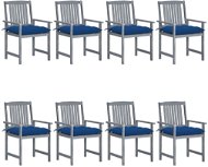 Zahradní židle s poduškami 8 ks masivní akáciové dřevo šedé, 3078259 - Záhradná stolička