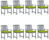 Zahradní židle s poduškami 8 ks masivní akáciové dřevo šedé, 3078260 - Záhradná stolička
